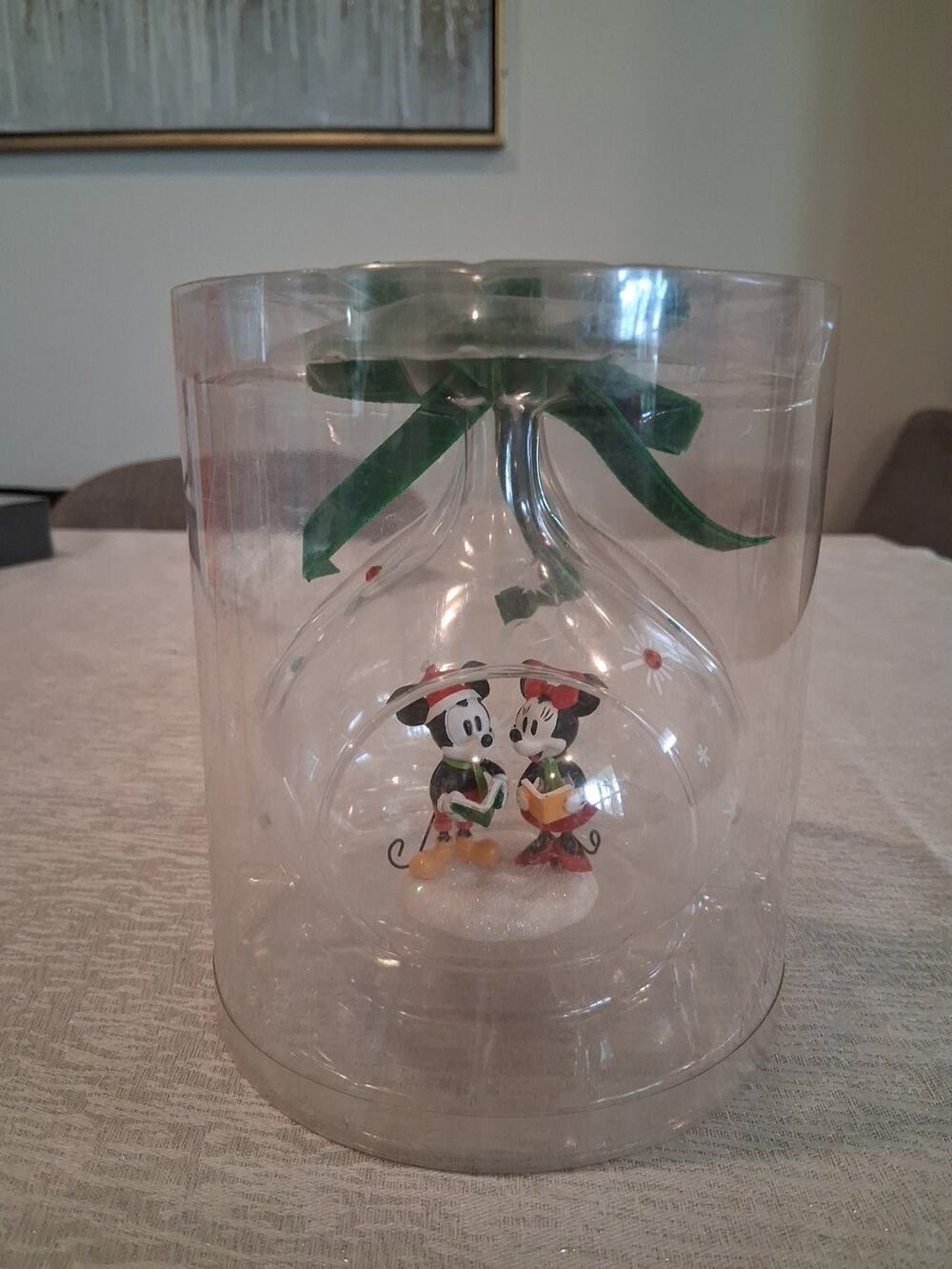 Disney Store Mickey Minnie Mouse Caroling 2016 Glass Drop Christmas Ornament